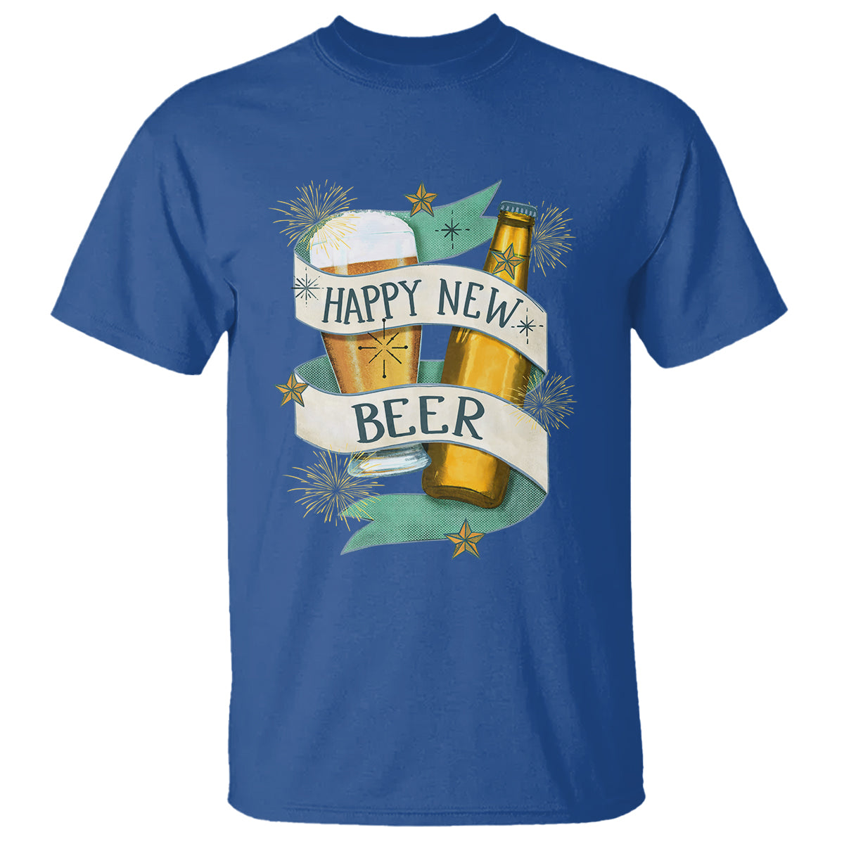 Happy New Beers Funny New Year Eve NYE Party Beer Lover T Shirt - Wonder Print Shop