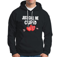 Valentine's Day Hoodie Just Call Me Cupid Retro Arrow Heart - Wonder Print Shop