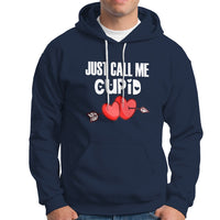 Valentine's Day Hoodie Just Call Me Cupid Retro Arrow Heart - Wonder Print Shop