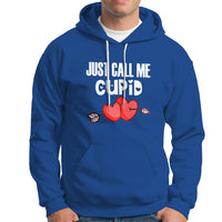 Valentine's Day Hoodie Just Call Me Cupid Retro Arrow Heart - Wonder Print Shop