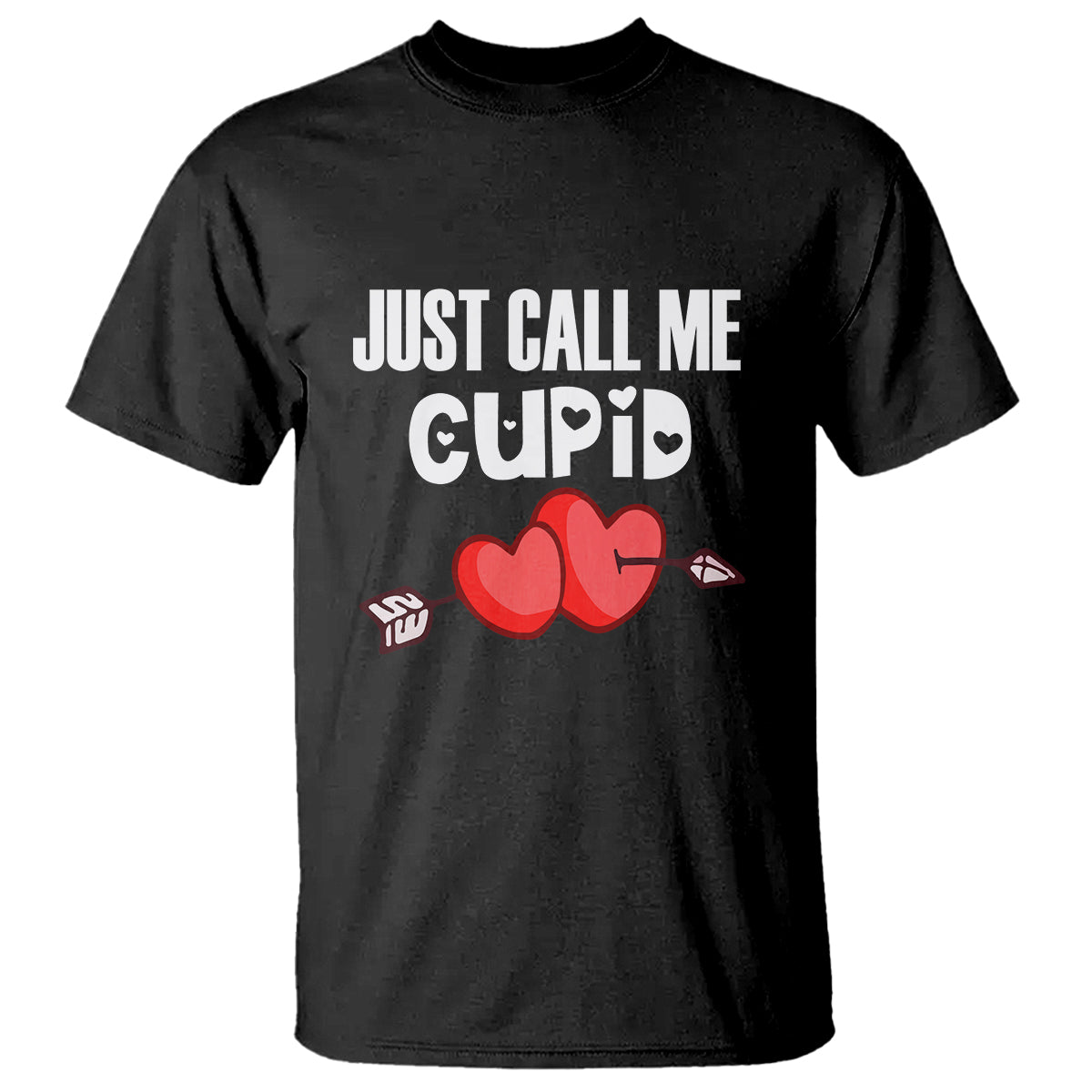 Valentine's Day T Shirt Just Call Me Cupid Retro Arrow Heart - Wonder Print Shop