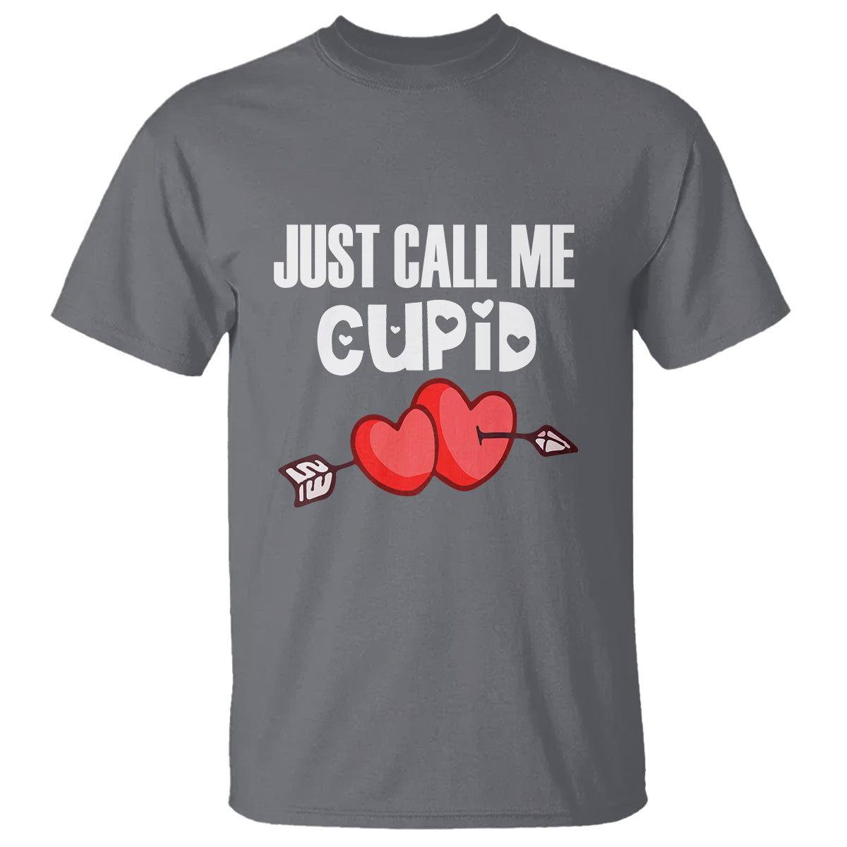 Valentine's Day T Shirt Just Call Me Cupid Retro Arrow Heart - Wonder Print Shop