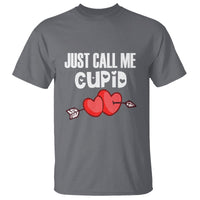 Valentine's Day T Shirt Just Call Me Cupid Retro Arrow Heart - Wonder Print Shop