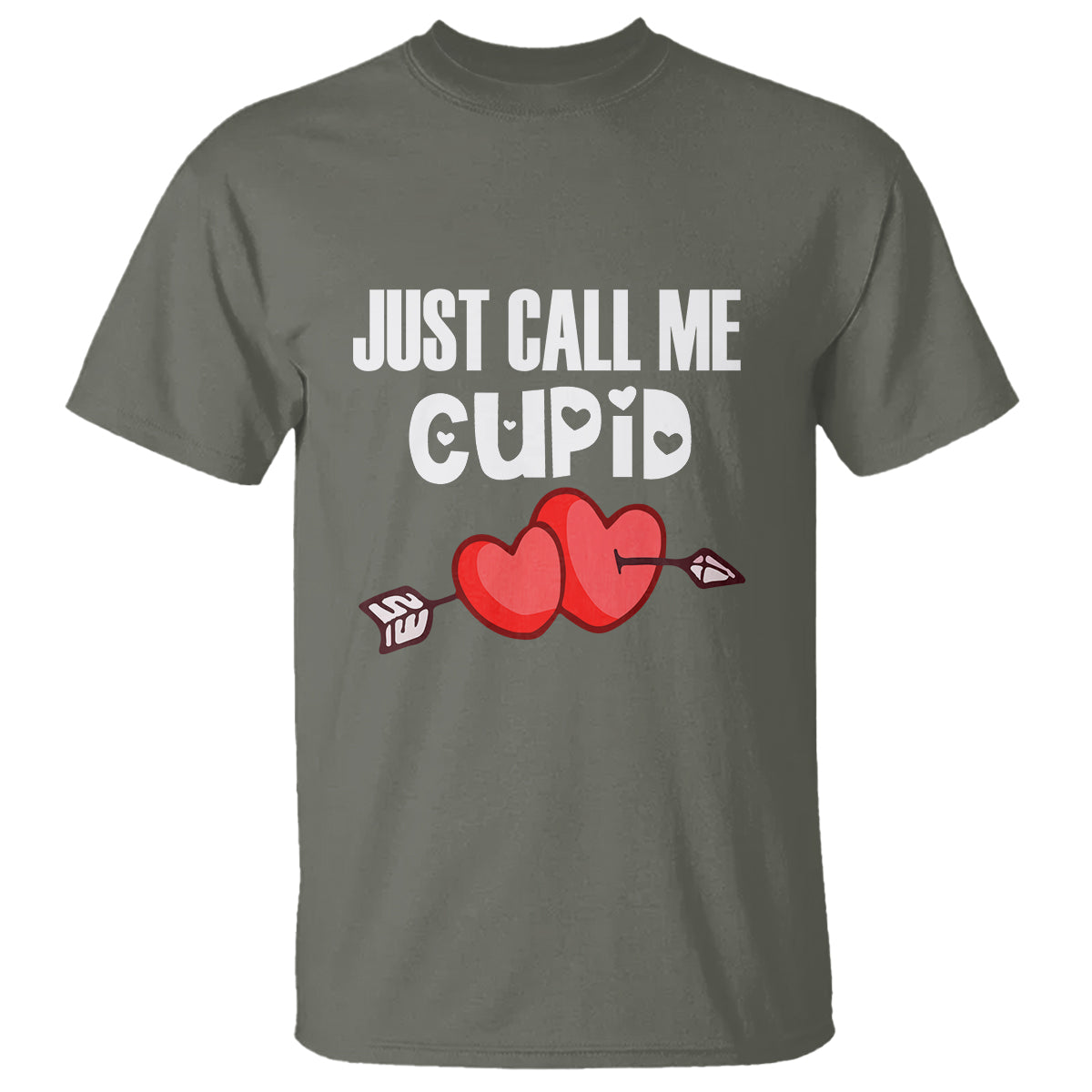 Valentine's Day T Shirt Just Call Me Cupid Retro Arrow Heart - Wonder Print Shop