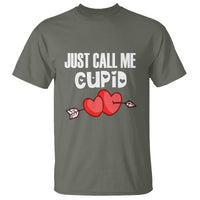 Valentine's Day T Shirt Just Call Me Cupid Retro Arrow Heart - Wonder Print Shop