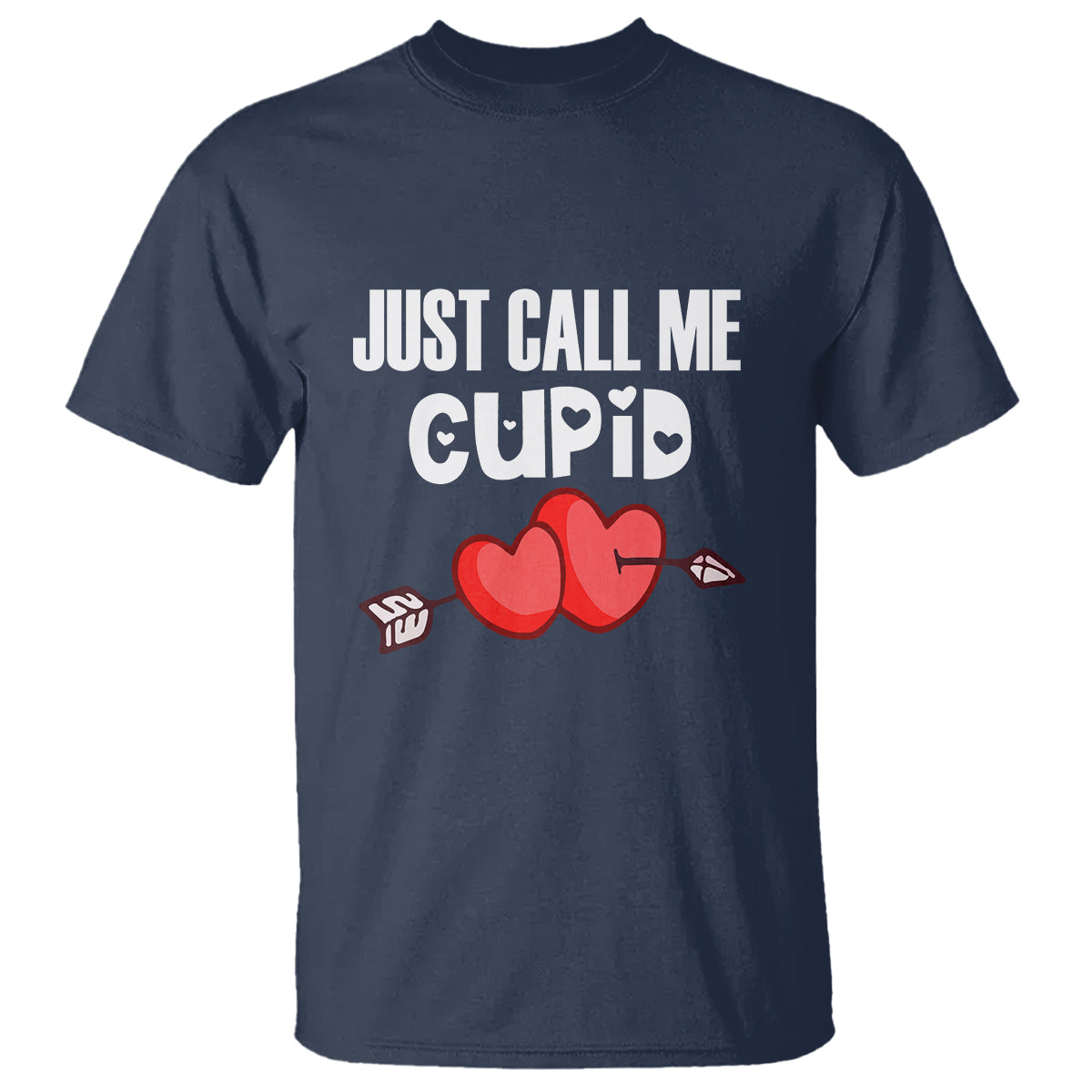 Valentine's Day T Shirt Just Call Me Cupid Retro Arrow Heart - Wonder Print Shop