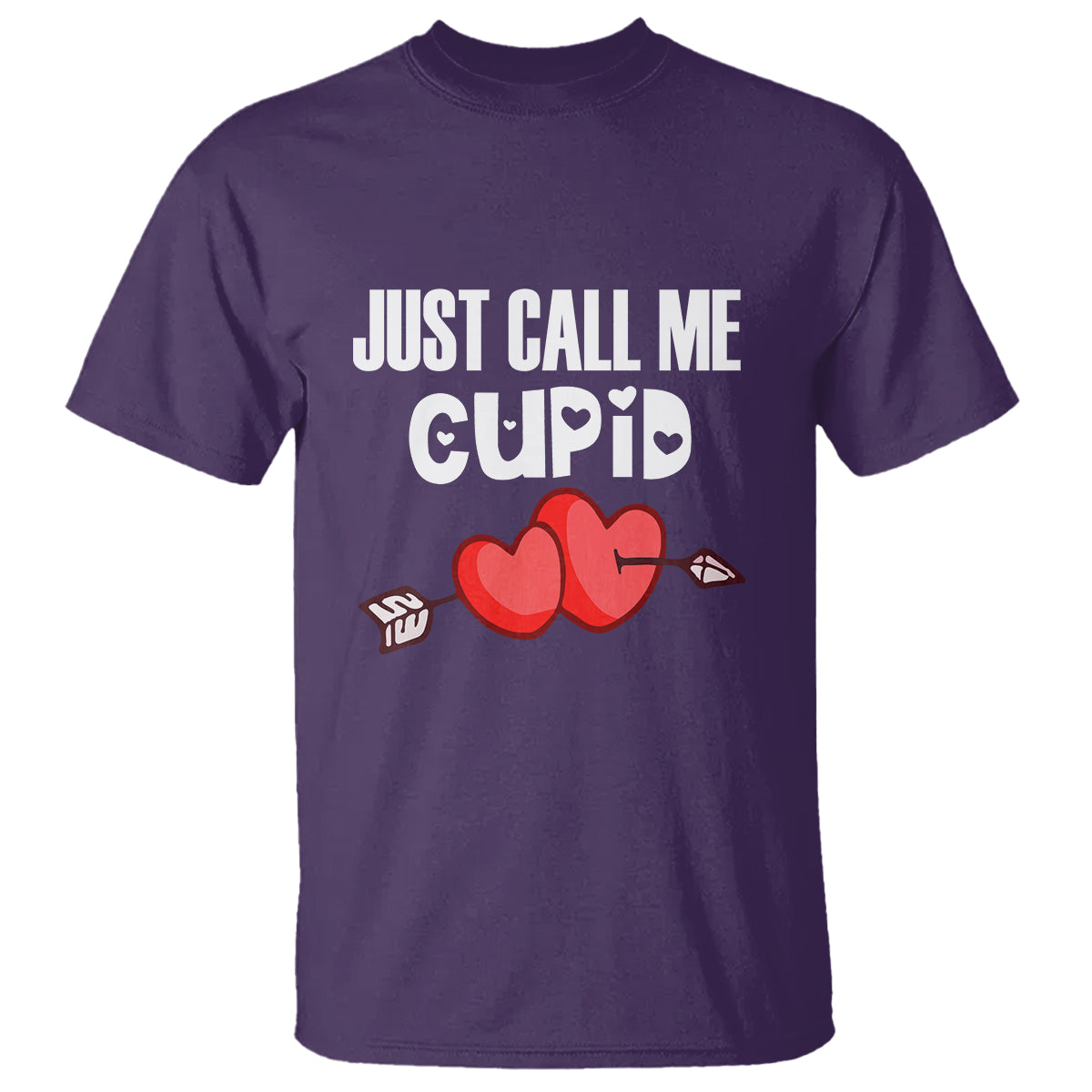 Valentine's Day T Shirt Just Call Me Cupid Retro Arrow Heart - Wonder Print Shop