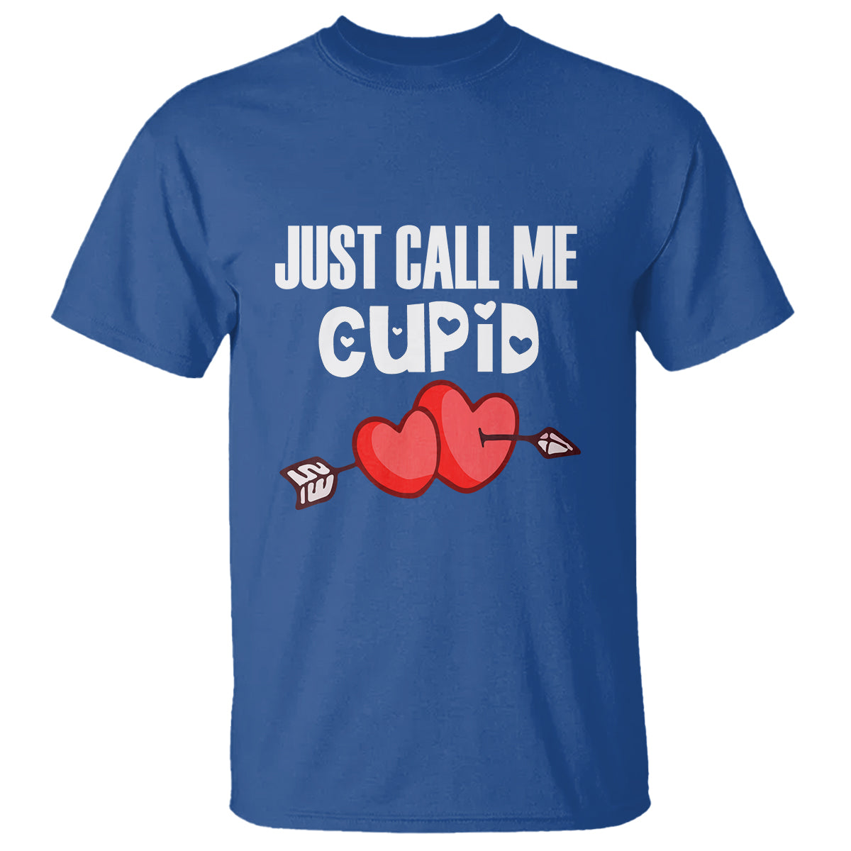 Valentine's Day T Shirt Just Call Me Cupid Retro Arrow Heart - Wonder Print Shop