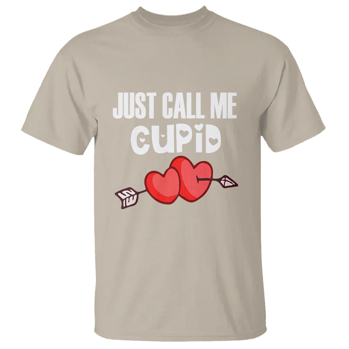 Valentine's Day T Shirt Just Call Me Cupid Retro Arrow Heart - Wonder Print Shop