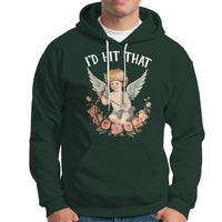 Valentine's Day Hoodie I'd Hit That Cupid Vintage Art Rose - Wonder Print Shop
