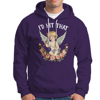Valentine's Day Hoodie I'd Hit That Cupid Vintage Art Rose - Wonder Print Shop