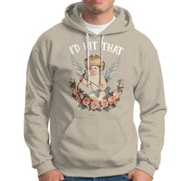 Valentine's Day Hoodie I'd Hit That Cupid Vintage Art Rose - Wonder Print Shop