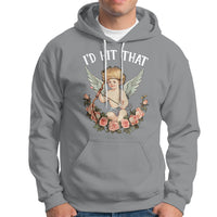 Valentine's Day Hoodie I'd Hit That Cupid Vintage Art Rose - Wonder Print Shop