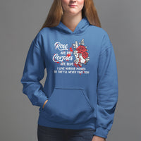 Valentine's Day Hoodie Roses Are Red Corpses Are Blue Horror Rose Bloody - Wonder Print Shop