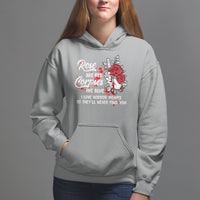 Valentine's Day Hoodie Roses Are Red Corpses Are Blue Horror Rose Bloody - Wonder Print Shop