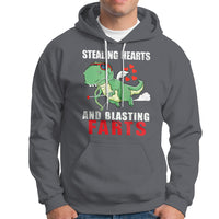 Valentine's Day Hoodie Cute Dinosaur Cupid Stealing Hearts And Blasting Farts - Wonder Print Shop