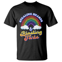 Valentine's Day T Shirt Stealing Hearts And Blasting Fart Funny Rainbow Heart - Wonder Print Shop