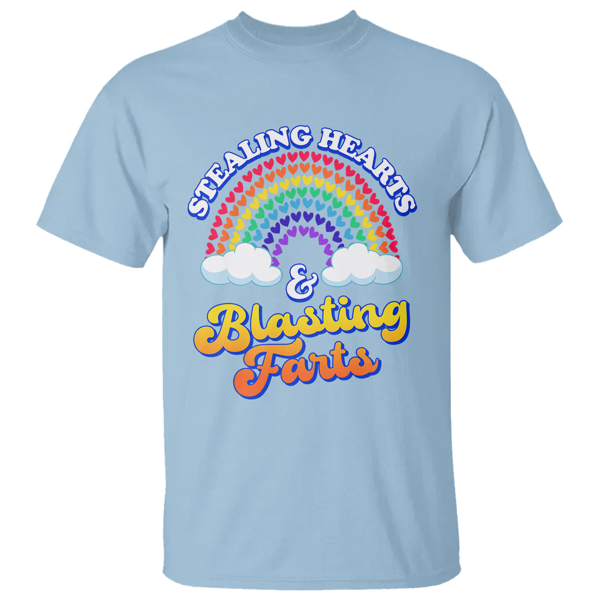 Valentine's Day T Shirt Stealing Hearts And Blasting Fart Funny Rainbow Heart - Wonder Print Shop
