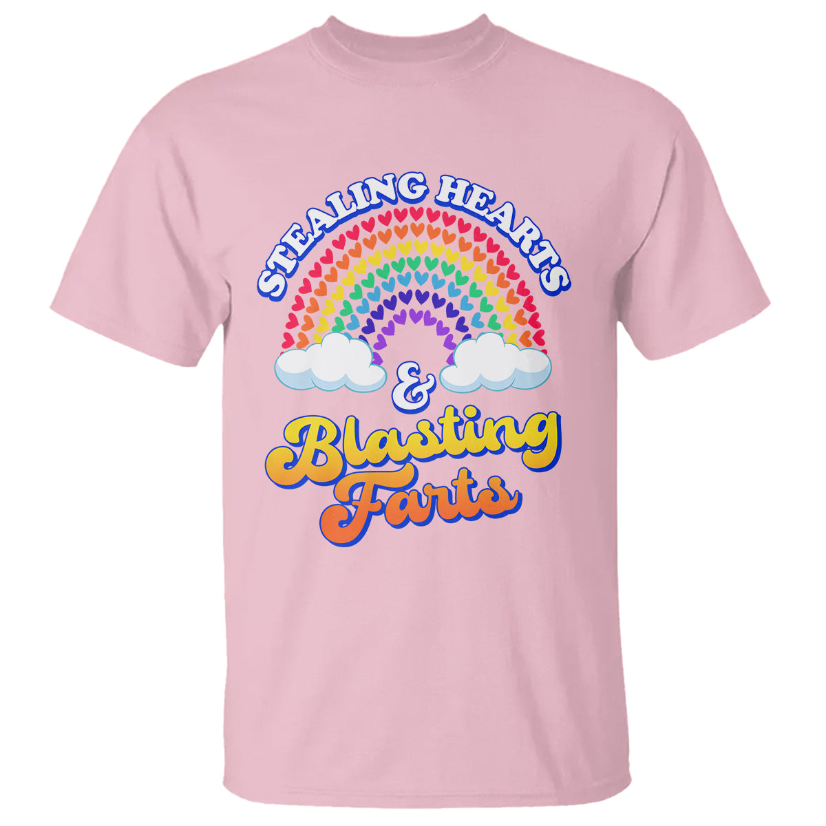 Valentine's Day T Shirt Stealing Hearts And Blasting Fart Funny Rainbow Heart - Wonder Print Shop