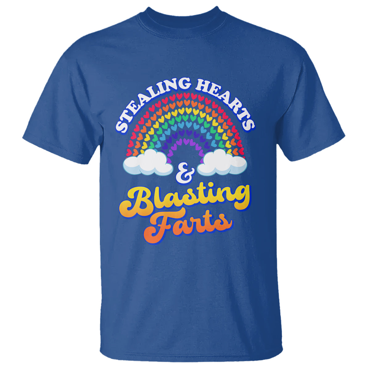 Valentine's Day T Shirt Stealing Hearts And Blasting Fart Funny Rainbow Heart - Wonder Print Shop