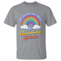 Valentine's Day T Shirt Stealing Hearts And Blasting Fart Funny Rainbow Heart - Wonder Print Shop