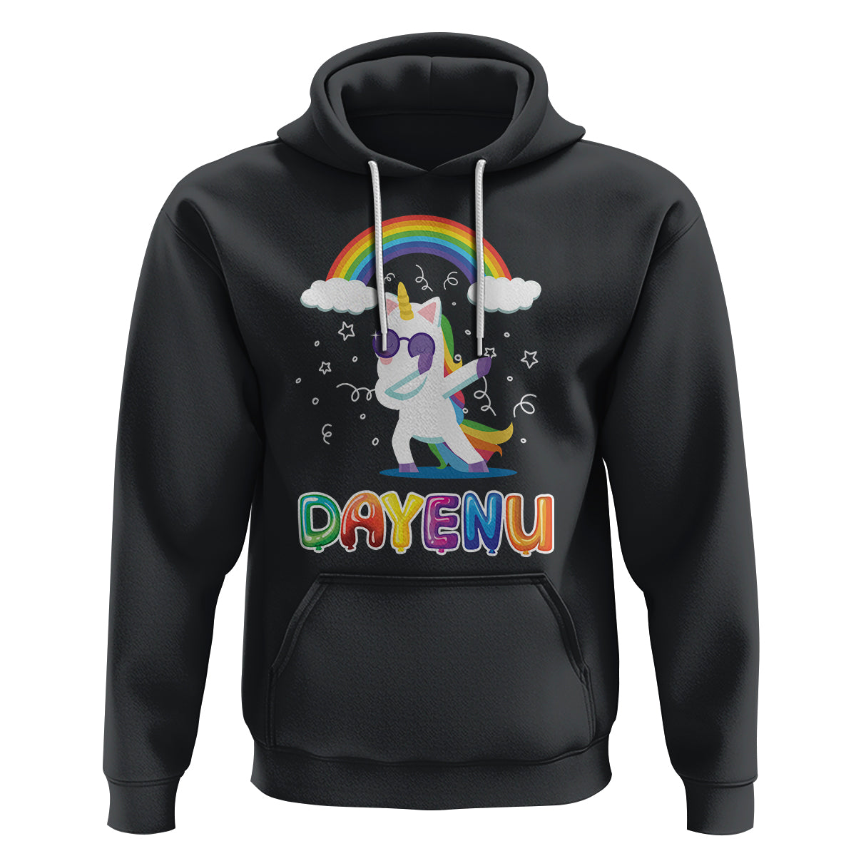 Passover Hoodie Cute Unicorn Dayenu For Jewish Kids Boys Girls - Wonder Print Shop
