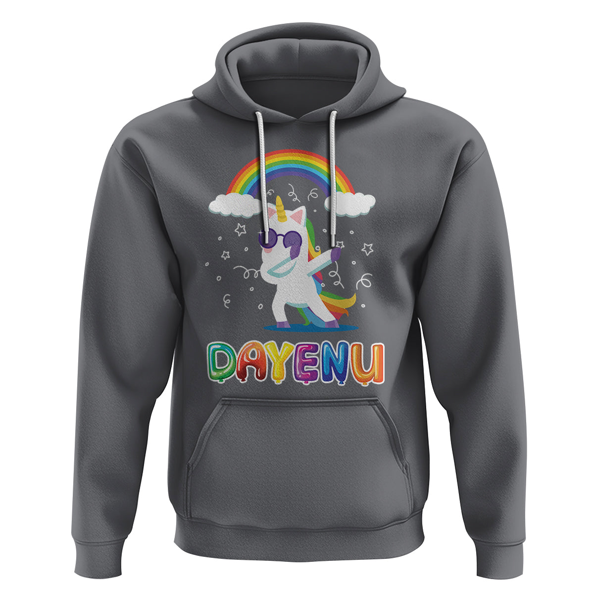 Passover Hoodie Cute Unicorn Dayenu For Jewish Kids Boys Girls - Wonder Print Shop