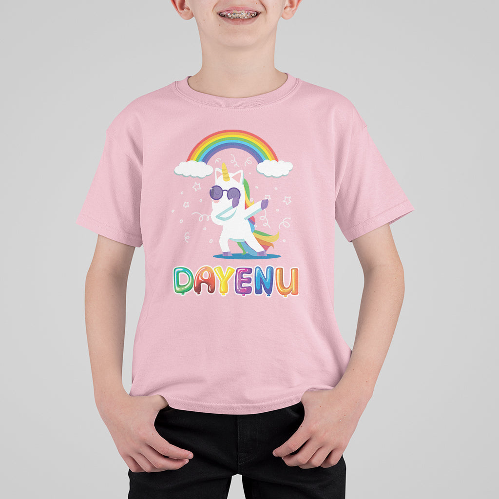 Passover T Shirt For Kid Cute Unicorn Dayenu For Jewish Kids Boys Girls - Wonder Print Shop