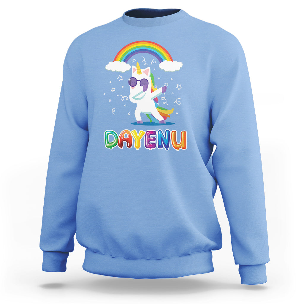 Passover Sweatshirt Cute Unicorn Dayenu For Jewish Kids Boys Girls - Wonder Print Shop