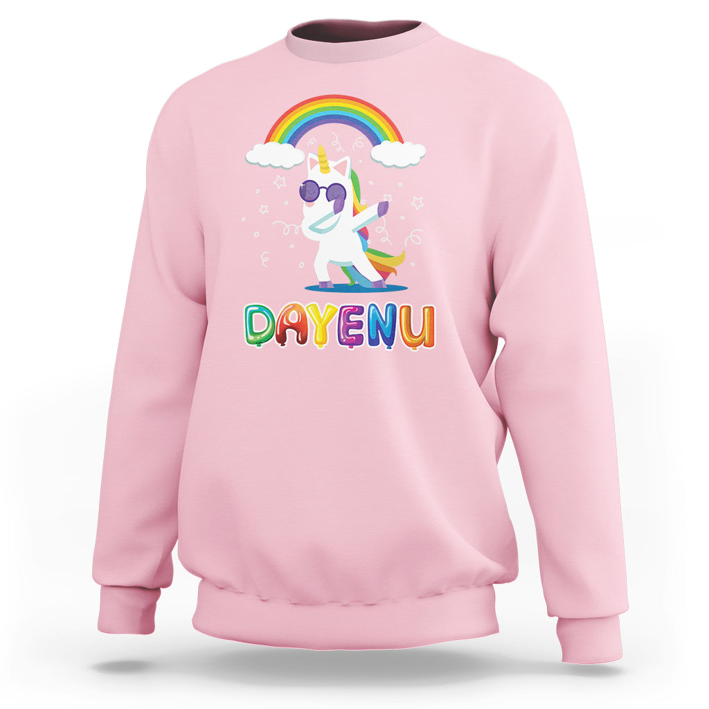 Passover Sweatshirt Cute Unicorn Dayenu For Jewish Kids Boys Girls - Wonder Print Shop