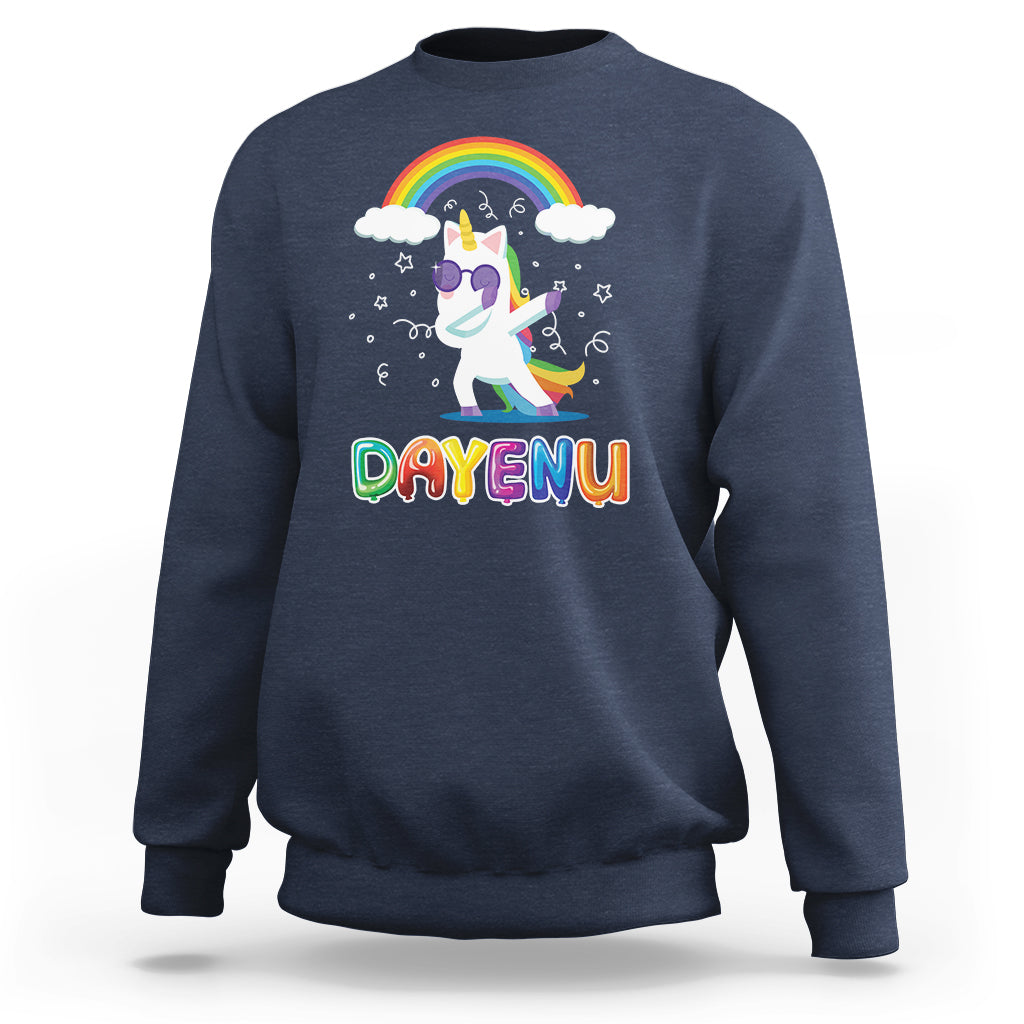 Passover Sweatshirt Cute Unicorn Dayenu For Jewish Kids Boys Girls - Wonder Print Shop