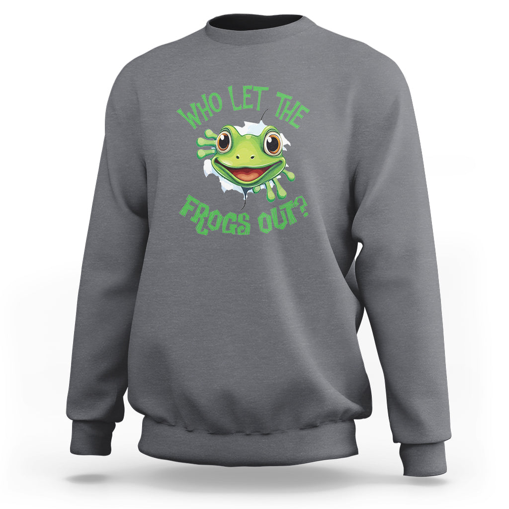 Passover Sweatshirt Who Let The Frogs Out Funny Jewish - Wonder Print Shop