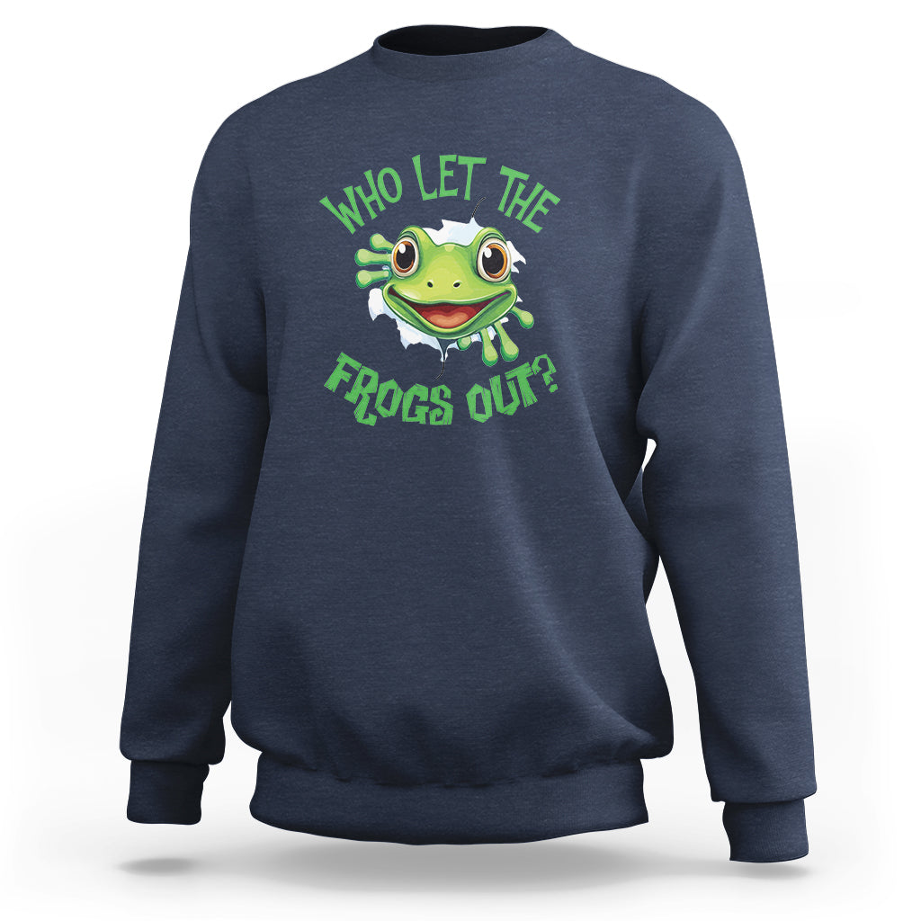 Passover Sweatshirt Who Let The Frogs Out Funny Jewish - Wonder Print Shop
