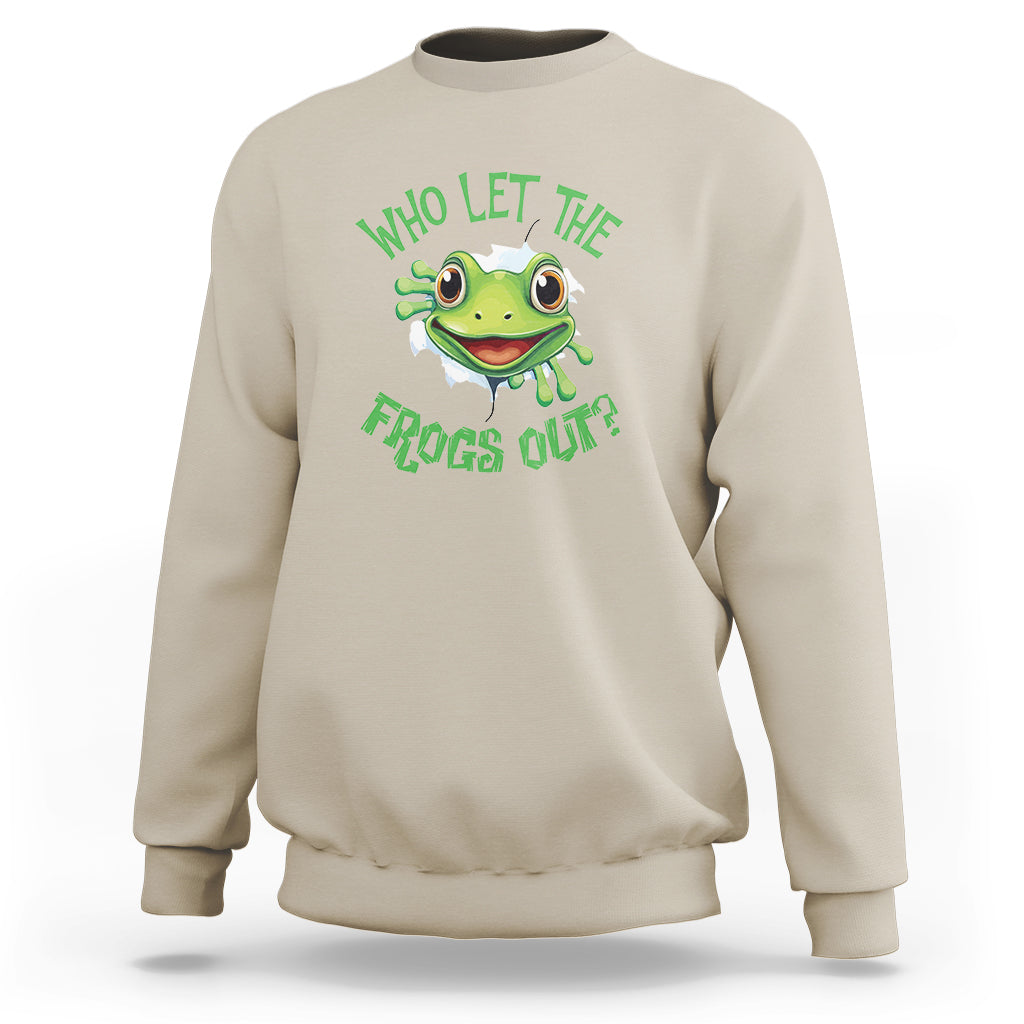 Passover Sweatshirt Who Let The Frogs Out Funny Jewish - Wonder Print Shop