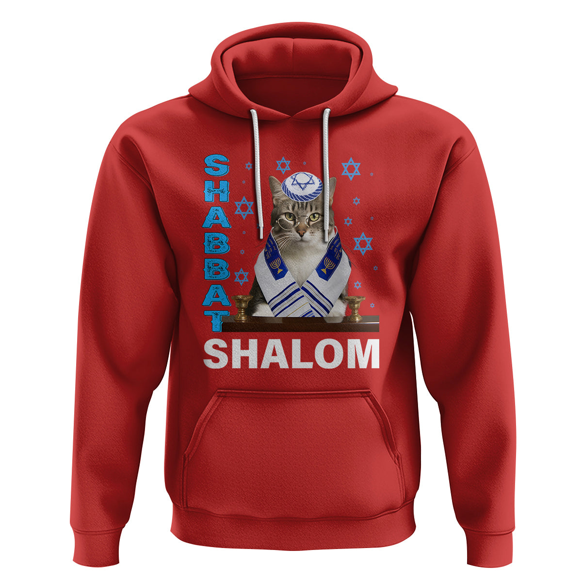 Passover Cat Lover Hoodie Shabbat Shalom Cute Jewish Cat - Wonder Print Shop