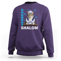 Passover Cat Lover Sweatshirt Shabbat Shalom Cute Jewish Cat - Wonder Print Shop