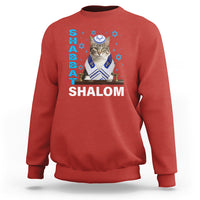 Passover Cat Lover Sweatshirt Shabbat Shalom Cute Jewish Cat - Wonder Print Shop