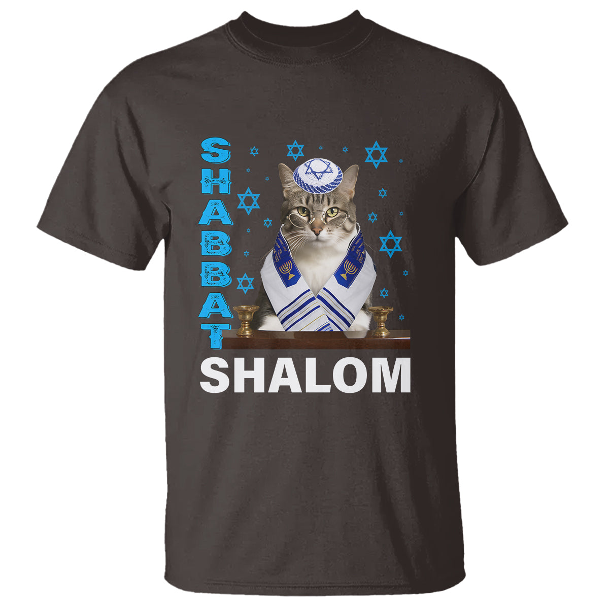 Passover Cat Lover T Shirt Shabbat Shalom Cute Jewish Cat - Wonder Print Shop