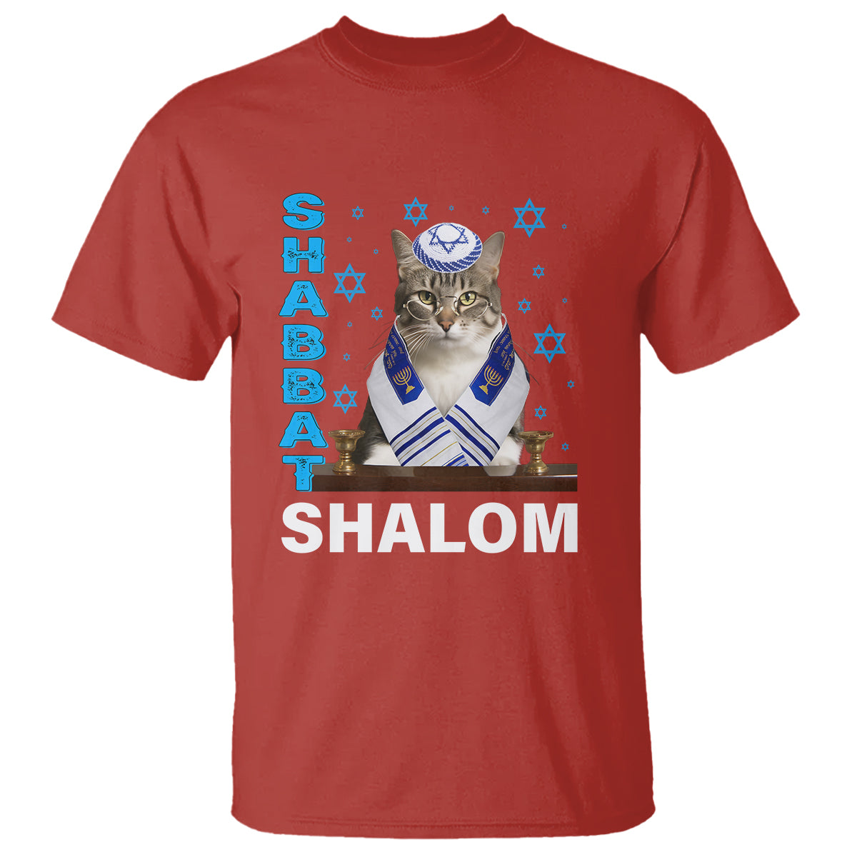Passover Cat Lover T Shirt Shabbat Shalom Cute Jewish Cat - Wonder Print Shop
