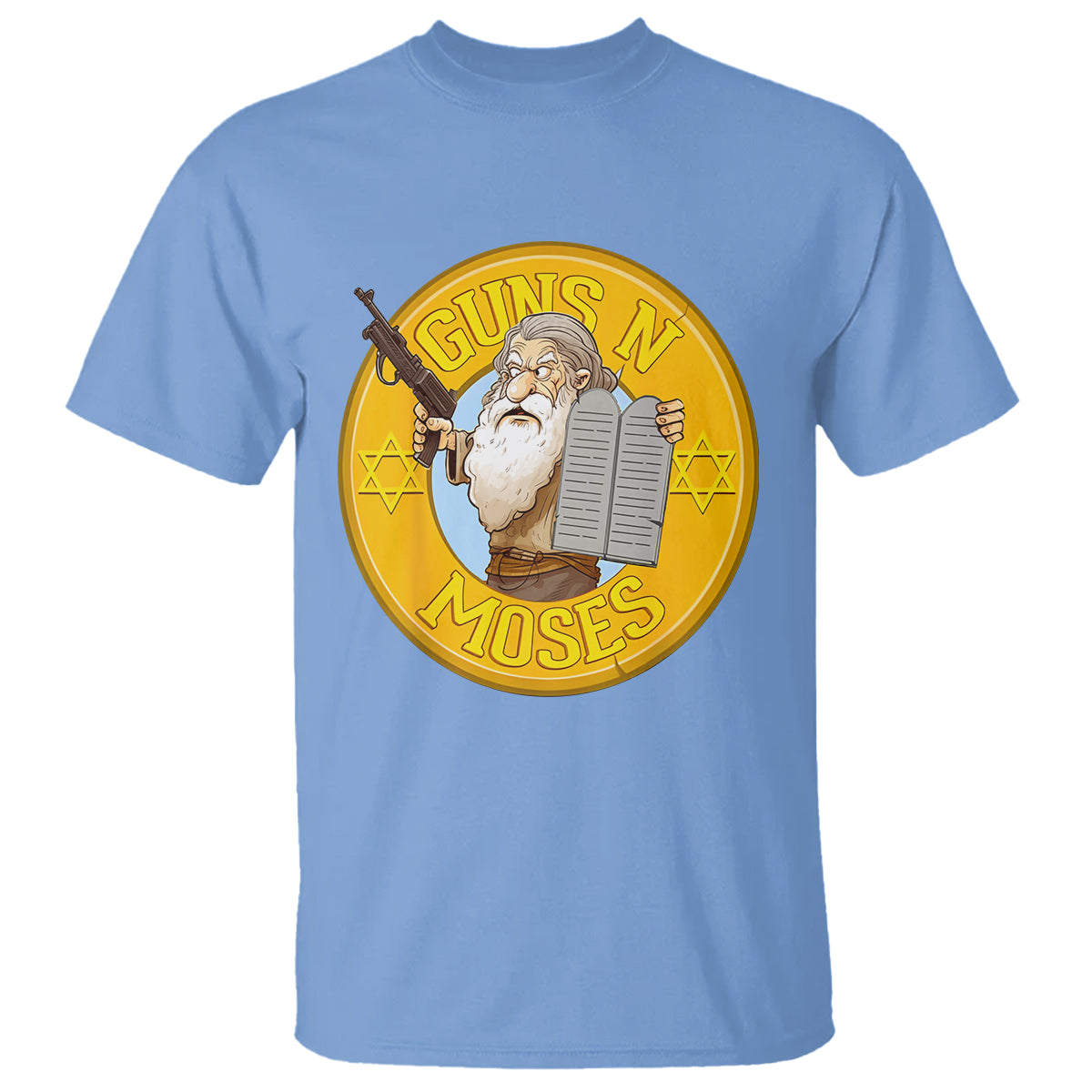 Funny Passover Guns N Moses Jewish T Shirt - Wonder Print Shop