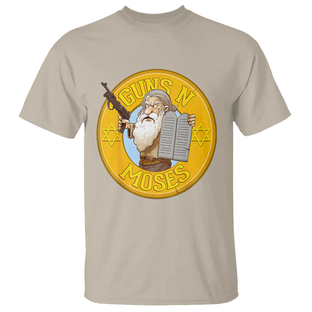 Funny Passover Guns N Moses Jewish T Shirt - Wonder Print Shop