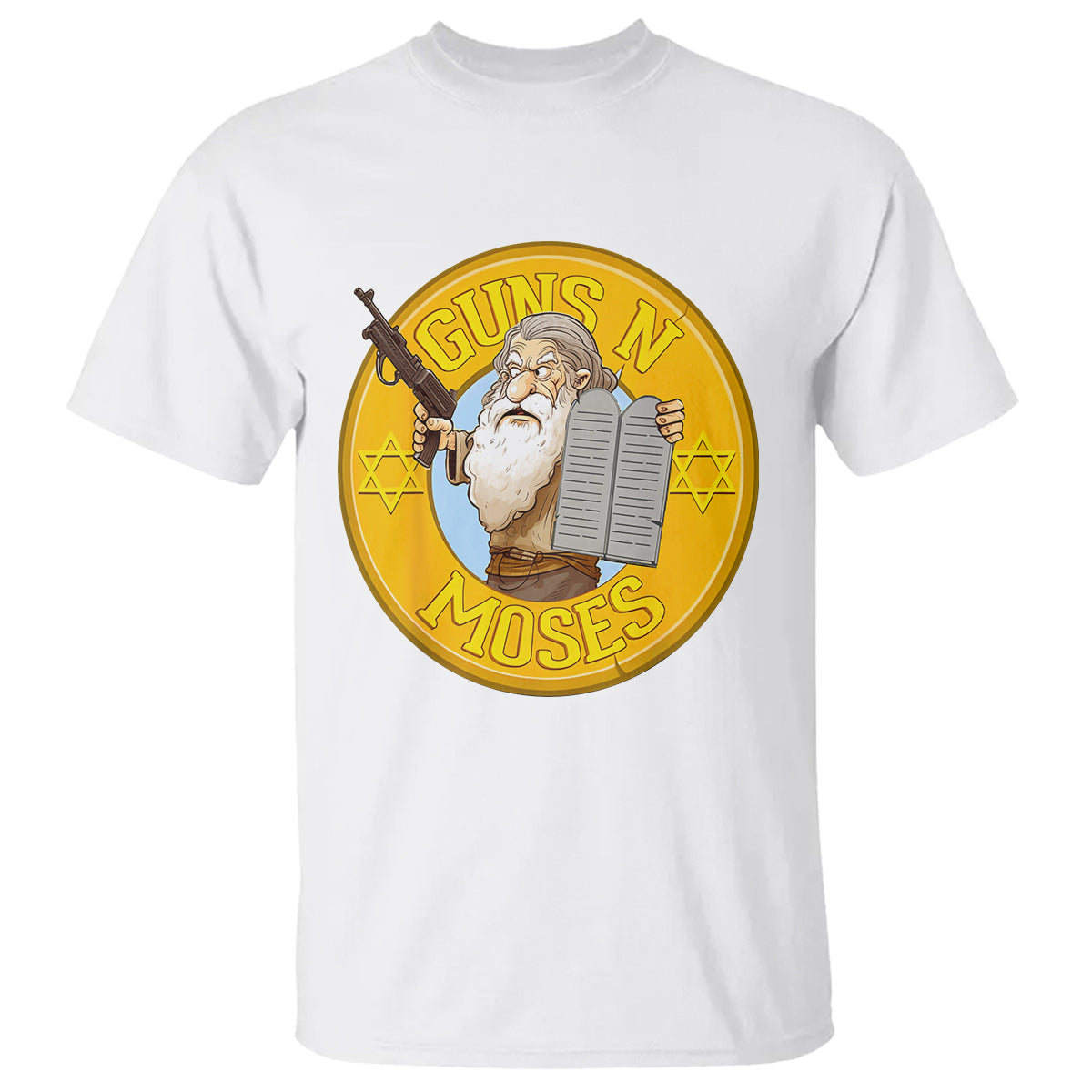 Funny Passover Guns N Moses Jewish T Shirt - Wonder Print Shop