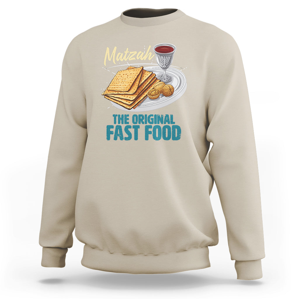 Passover Matzah The Original Fast Food Sweatshirt - Wonder Print Shop