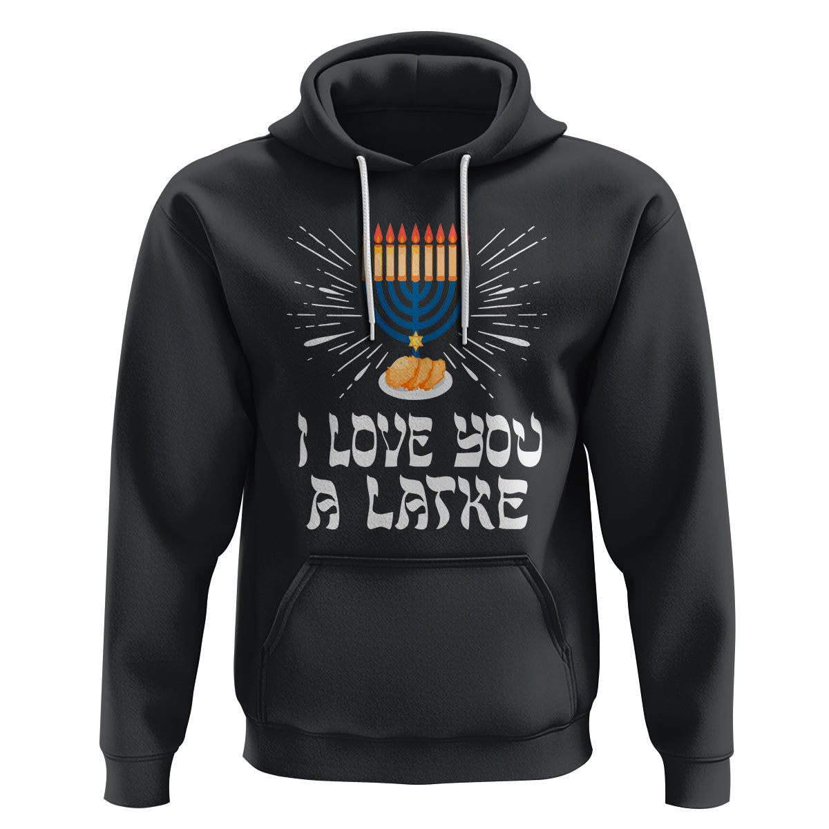 Funny Passover Hoodie I Love You A Latke Jewish Word Play Pun Hanukkah Chanukah - Wonder Print Shop