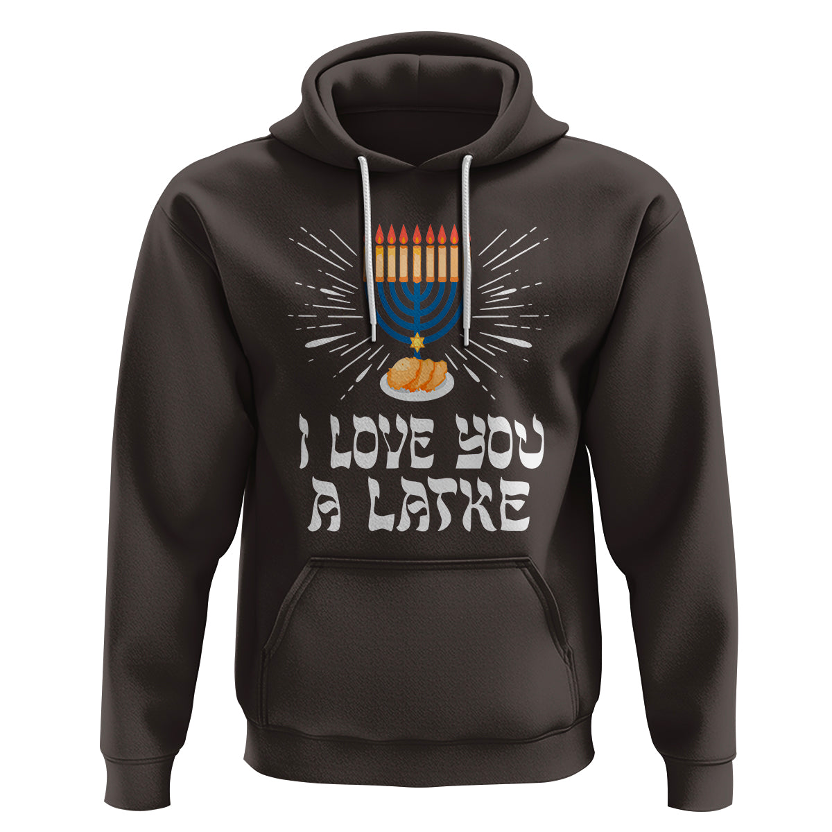 Funny Passover Hoodie I Love You A Latke Jewish Word Play Pun Hanukkah Chanukah - Wonder Print Shop