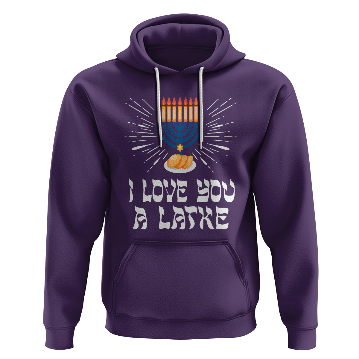 Funny Passover Hoodie I Love You A Latke Jewish Word Play Pun Hanukkah Chanukah - Wonder Print Shop