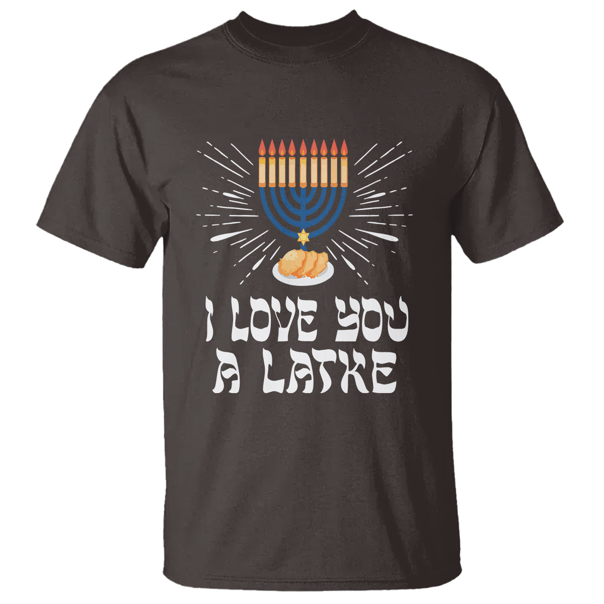 Funny Passover T Shirt I Love You A Latke Jewish Word Play Pun Hanukkah Chanukah - Wonder Print Shop