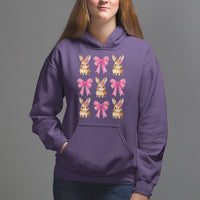 Easter Day Hoodie Pink Coquette Bow Cute Bunny Girls Women - Wonder Print Shop