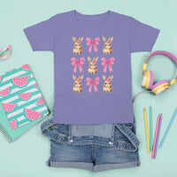 Easter Day T Shirt For Kid Pink Coquette Bow Cute Bunny Girls Women - Wonder Print Shop