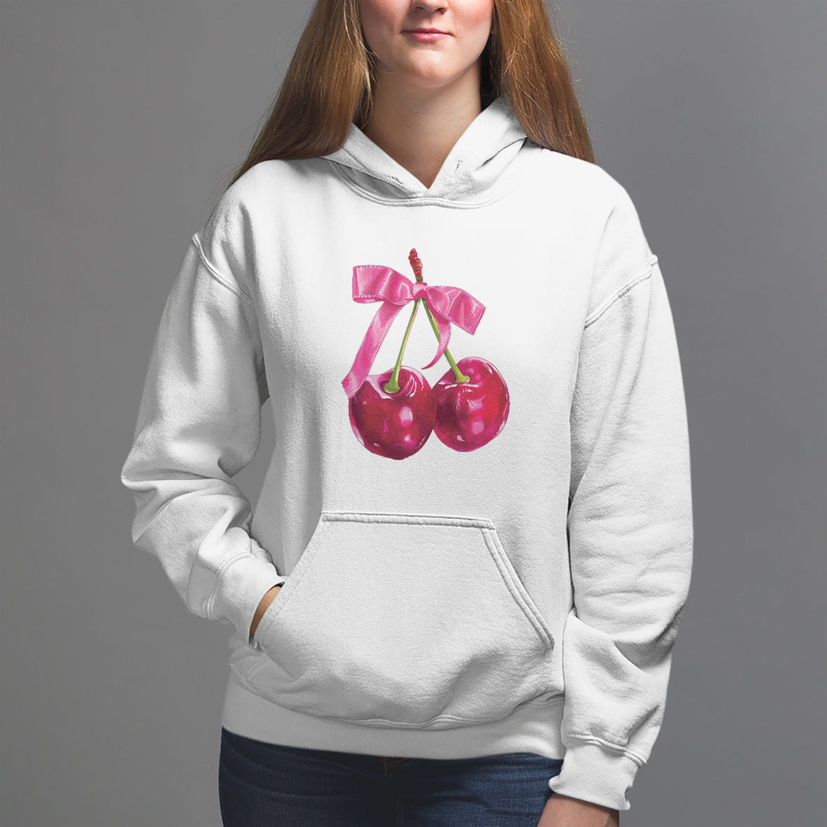 Coquette Hoodie Kawaii Cherry Aesthetic Trendy Girly Girl - Wonder Print Shop